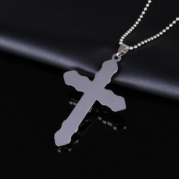 Classic Unisex Two tone Cross Pendant - Picture 12 of 12